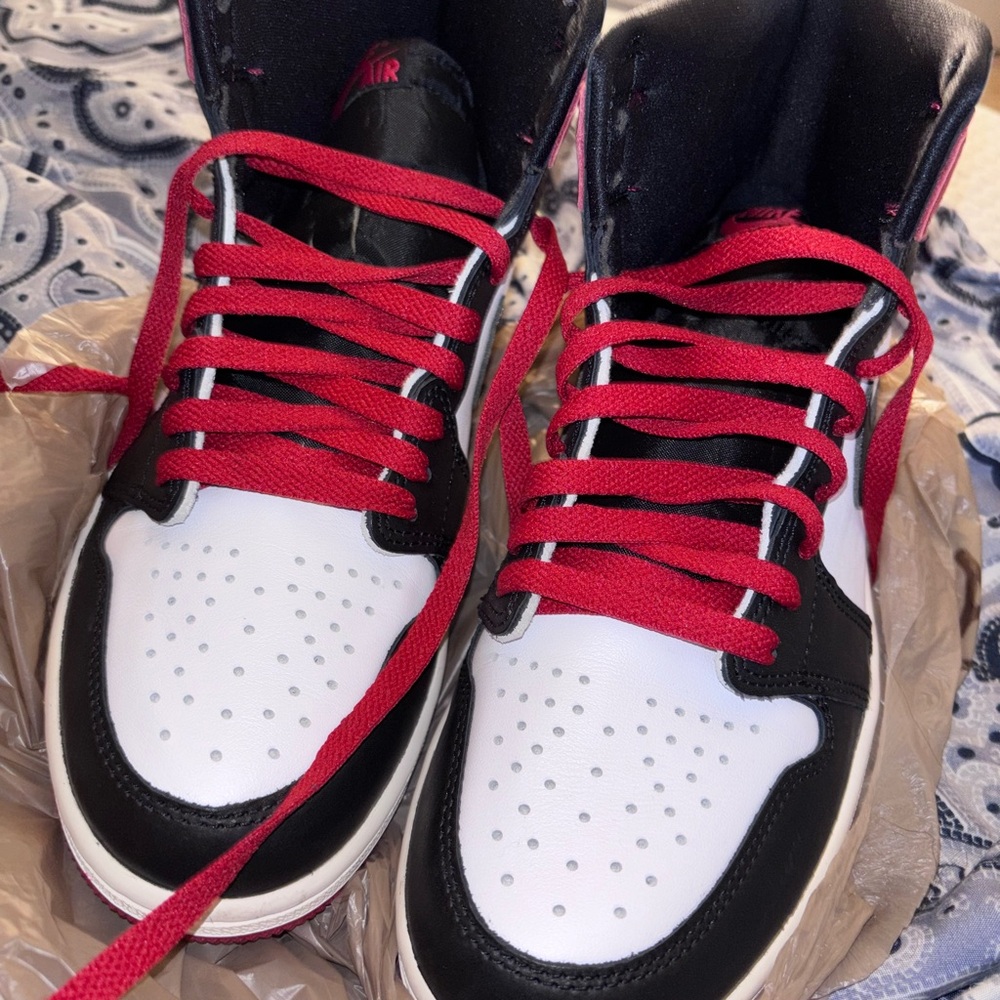 Jordan Red and Black Sneakers with White Soles